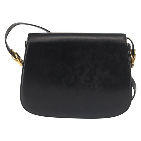 GUCCI Shoulder Bag Leather Navy Gold - Picture 3 of 12